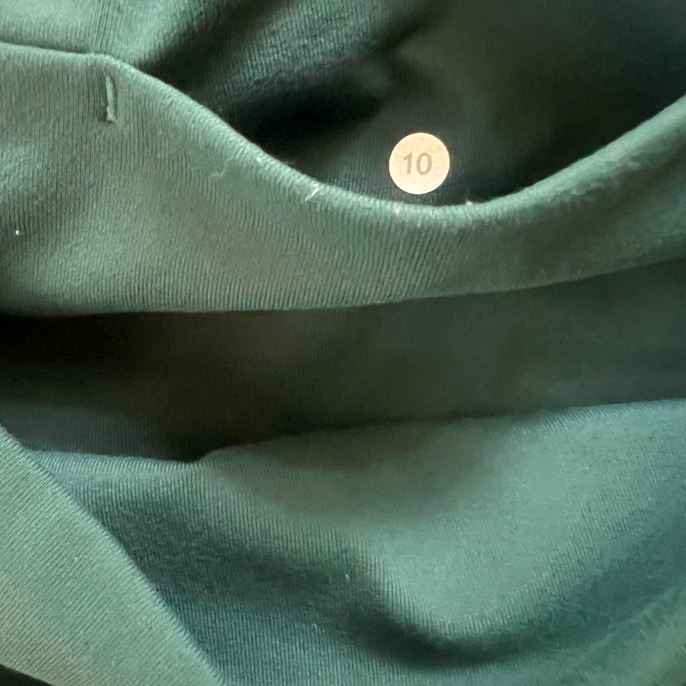 lululemon High Times Rhythm lace up mesh Tights- size 10, 25” inch Dark Green - Picture 5 of 8